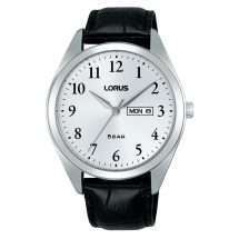 Lorus Mens Steel Case Leather Strap Watch RJ673AX9