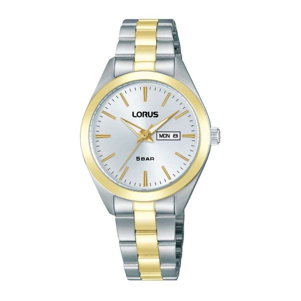 rn802ax9 lorus gold and steel ladies bracelet watch front image rn802ax9 lorus gold and steel ladies bracelet watch front image