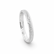 18ct White Gold 2.5mm Diamond Cut Sparkle Wedding Ring