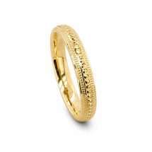 18ct Yellow Gold 3mm Diamond Cut Sparkle Wedding Ring