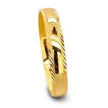 18ct Yellow Gold 3mm Twisted Rope Edge Wedding Ring