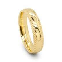 18ct Yellow Gold 4mm Twisted Rope Edge Wedding Ring
