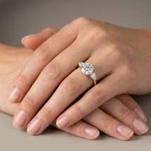 18ct Gold Round And Pear 2.90ct Lab Diamond 3 Stone Ring