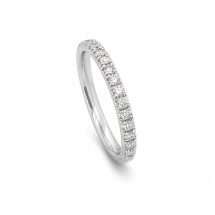 9ct White Gold 33pts Diamond French Pave Wedding Ring