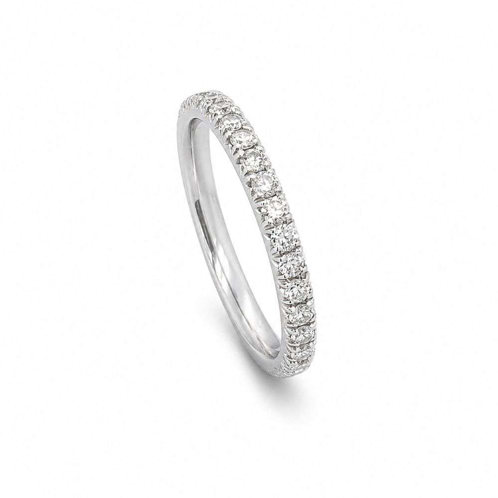 982416 FPF-210-033-9W 9ct white 33pts diamond pave wedding ring front image
