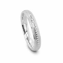 9ct White Gold 3mm Diamond Cut Sparkle Wedding Ring