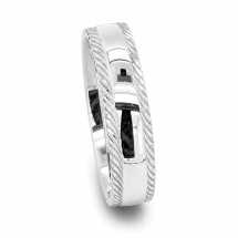 9ct White Gold 4mm Twisted Rope Edge Wedding Ring