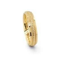 9ct Yellow Gold 4mm Diamond Cut Sparkle Wedding Ring