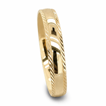 9ct Yellow Gold 3mm Twisted Rope Edge Wedding Ring