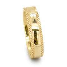 9ct Yellow Gold 4mm Twisted Rope Edge Wedding Ring