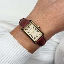 Cluse Womens Belisenna Gold Case Leather Watch CW15008