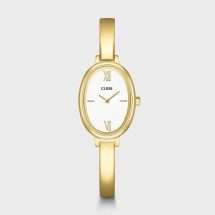 Cluse Womens L'Ovale Gold Case White Dial Watch CW16101