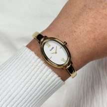 Cluse Womens L'Ovale Gold Case White Dial Watch CW16101