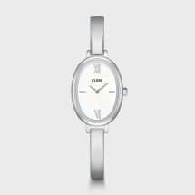 Cluse Womens L'Ovale Silver Case White Dial Watch CW16102