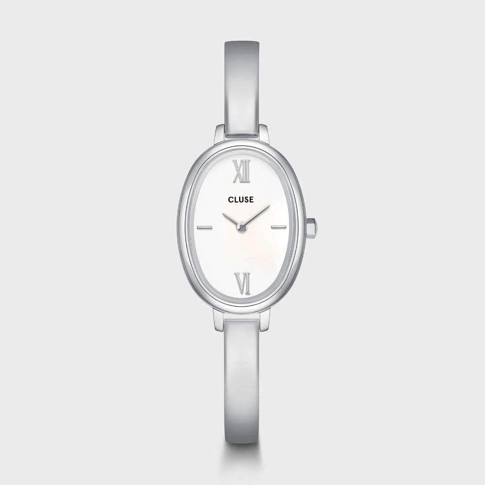 CW16102 cluse L'Ovale Watch Steel White Colour watch front image CW16102 cluse L'Ovale Watch Steel White Colour watch front image