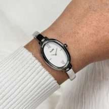 Cluse Womens L'Ovale Silver Case White Dial Watch CW16102