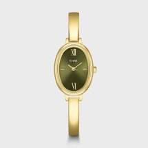 Cluse Womens L'Ovale Gold Case Green Dial Watch CW16103