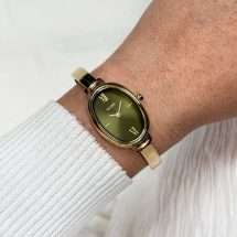 Cluse Womens L'Ovale Gold Case Green Dial Watch CW16103