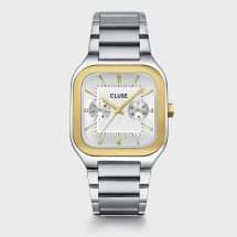 Cluse Mens Quadrus Steel Gold Multi Function Watch CW26201