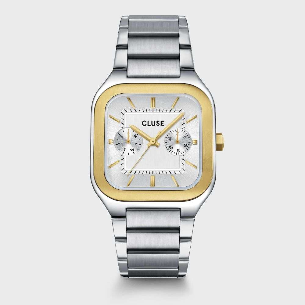 CW26201 cluse Mens Quadrus Multifunction Watch Steel Silver Two Tone front image CW26201 cluse Mens Quadrus Multifunction Watch Steel Silver Two Tone front image