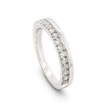 18ct White Gold 25pts Diamonds Pave Off Set Wedding Ring
