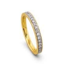 9ct Yellow Gold 20pts Diamond Millgrain Wedding Ring