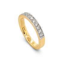 9ct Yellow Gold 35pts Diamond Millgrain Wedding Ring
