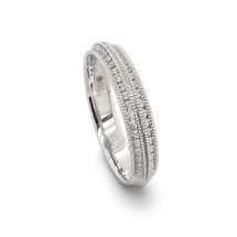 18ct White Gold 26pts Diamond Double Row Wedding Ring