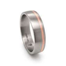 Titanium Men's 6mm With 9ct Rose Gold Ring