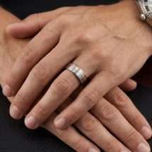 Titanium Men's 6mm With 9ct Rose Gold Ring