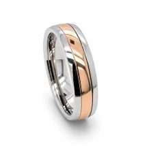 Titanium Men's 6mm Court 9ct Rose Gold Centre Ring