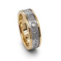 10ct Yellow Gold And Silver 7mm Celtic Warrior Wedding Ring