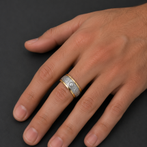 10ct Yellow Gold And Silver 7mm Celtic Warrior Wedding Ring