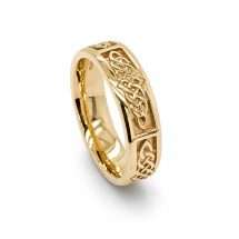 10ct Yellow Gold Heavy 6.5mm Trinity Knot Celtic Wedding Ring