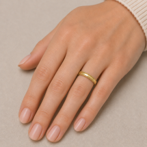 18ct Yellow Gold 3mm Beaded Millgrain Edge Wedding Ring