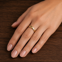 18ct Yellow Gold 4mm Twisted Rope Edge Wedding Ring