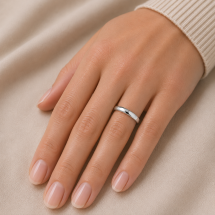 18ct White 3mm Medium Traditional Court Wedding Ring