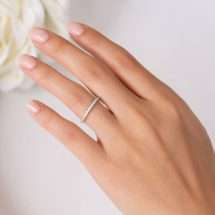 9ct White Gold 33pts Diamond French Pave Wedding Ring