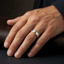 Silver And 9ct Yellow Gold 6mm Court Wedding Ring