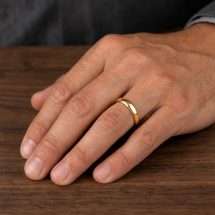 Silver And 9ct Yellow Gold 5mm Court Wedding Ring