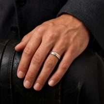 Silver And 9ct Yellow Gold 5mm Court Wedding Ring