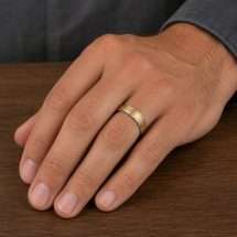 Argentium And 9ct Yellow Gold 6mm Court Wedding Ring