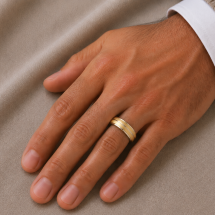 Argentium And 9ct Yellow Gold 6mm Wedding Ring