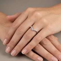 9ct White Gold 25pts Diamond Wishbone Ring