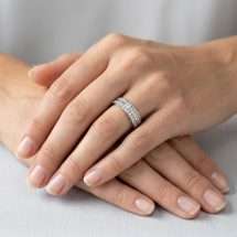 18ct White Gold 50pts Diamond Double Channel Ring