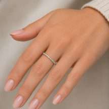 9ct White Gold 15pts Diamond Gypsy Set Wedding Ring