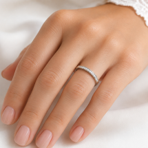 9ct White Gold 9pts Diamond Pave Wedding Ring