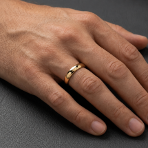 9ct Yellow Gold Men's 5mm Court Lined Edge Wedding Ring