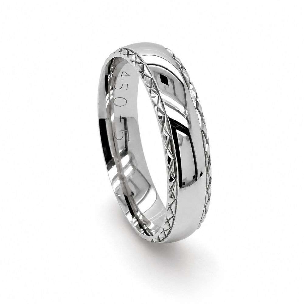 9CTWG4506MM-9ct-white gold-6mm-traditional-court-faceted-edge-wedding-ring-front-image
