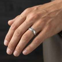 9ct White Gold Men’s 6mm Court Faceted Edge Wedding Ring